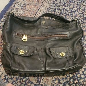 Marc Jacobs brown leather laptop shoulder bag